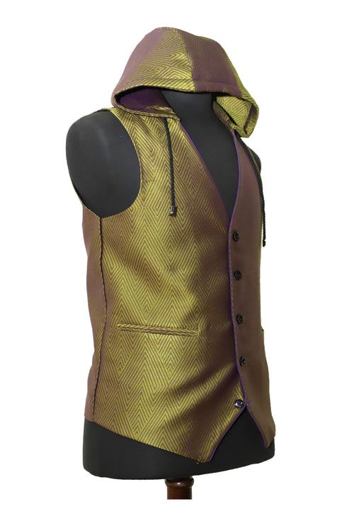 Green Purple Hooded Vest